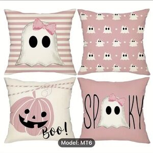 PinkTober set of four pink Halloween theme pillowcases new in package